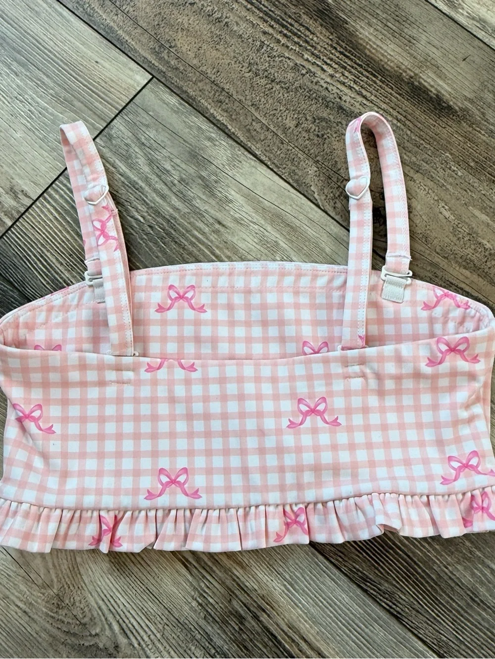 Gingham Bow Print Sportsbra Top